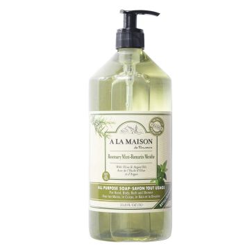 A La Maison Rosemary Mint Liquid Hand Soap Refill Bottle 33.8 Oz front