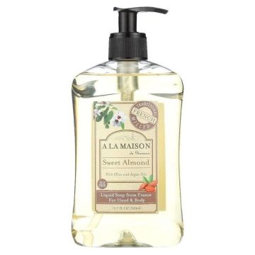 A La Maison Sweet Almond Bottle Liquid Hand Soap 16.9 Oz front