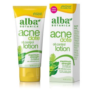 Alba Botanica Acnedote Maximum Strength 2 Oz Oil Control Lotion box