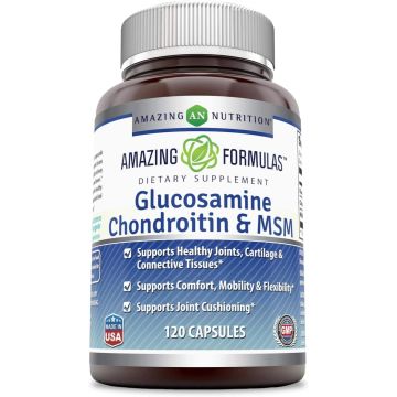 Glucosamine Chondroitin MSM 120 Caps Joint Support Amazing Formulas