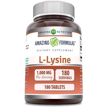 L Lysine 1000mg 180 Tablets Immune Support Supplement Amazing Formulas 