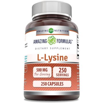 L Lysine 500mg 250 Caps Immune Support Supplement Amazing Formulas