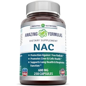 NAC 600mg 250 Caps Antioxidant Support Supplement Amazing Formulas