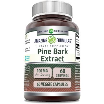 Pine Bark Extract 100mg 60 Veggie Caps Non GMO Amazing Formulas