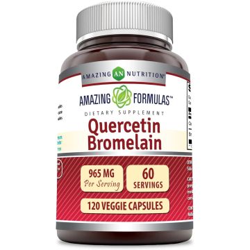 Quercetin Bromelain 120 Veggie Capsules Joint Health Amazing Formulas