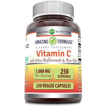 Vitamin C Citrus Bioflavonoids Rose Hips 250 VCaps Amazing Formulas 