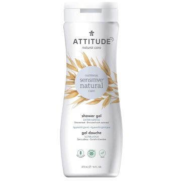 Attitude Oatmeal Shower Gel 16Oz Cruelty Free Hypoallergenic Unscented