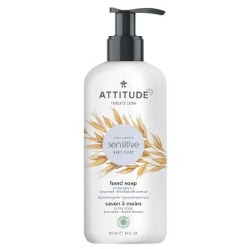 Attitude Sensitive Skin Hypoallergenic Vegan Hand Soap 16 Oz Unscented