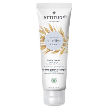 Attitude Unscented Sensitive Skin Body Cream 8 fl oz Hypoallergenic