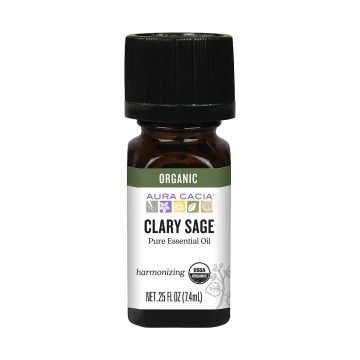 Bottle of Aura Cacia Clary Sage Essential Oil