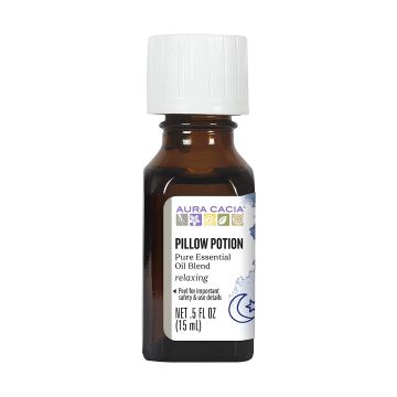 Aura Cacia Pillow Potion essential oil blend bottle front