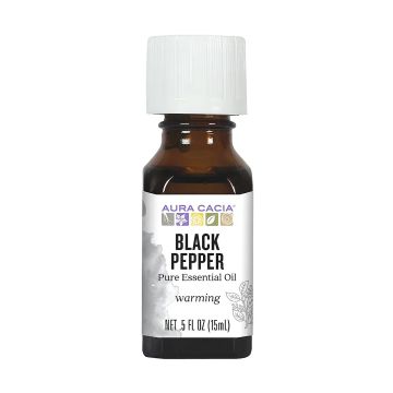Aura Cacia Black Pepper Essential Oil bottle