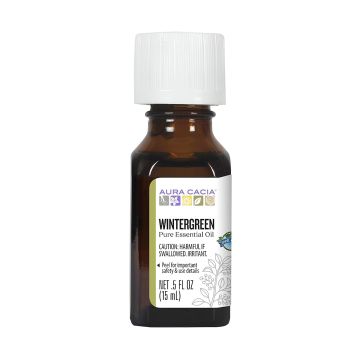 Aura Cacia Wintergreen Essential Oil bottle