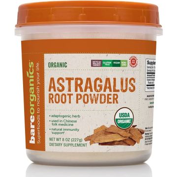 BareOrganics Astragalus Root Powder Immune Support Gluten Free 8 Oz