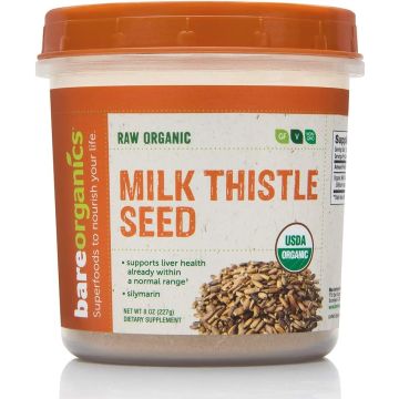 Milk Thistle Seed Powder 8 Oz Liver Health Support BareOrganics