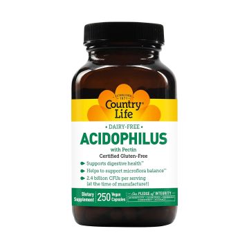 Country Life Dairy-Free Acidophilus 250 capsules bottle