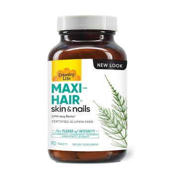 Country Life Maxi-Hair with 2000mcg Biotin supplement