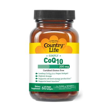 Country Life Simply CoQ10 200mg bottle front view