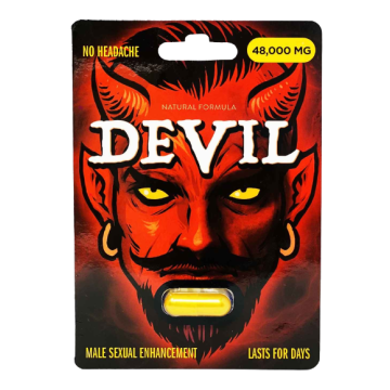 Devil 48000mg male enhancement gold pill front view