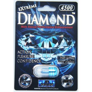Diamond Platinum Extreme 4500 Blue Male Enhancement Supplement by P/K Package Inc