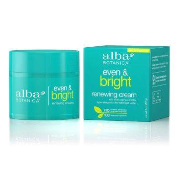 Even and Bright Renewing Night Cream 2 Oz Alba Botanica box