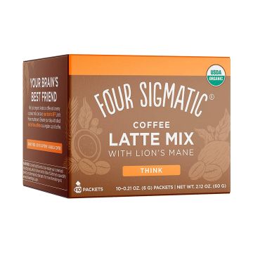 Organic coffee latte mix in a cup