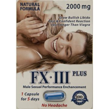 FX III Plus Male Sexual Performance Enhancement 5 Days No Headache Pill for Men by Power Vigor