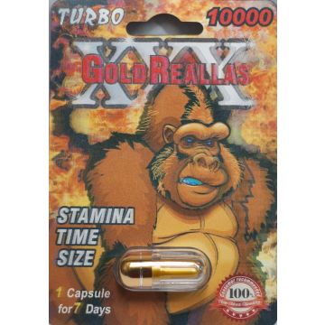 Gold Reallas Turbo 10000  Enhancement Supplement For Men 1 Pill