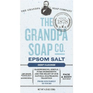 Grandpa Deep Cleanse Epsom Salt Bar Soap 4.25 Oz Vegan Cruelty Free