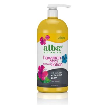 Hawaiian Detox Renewing Lotion Volcanic Clay 32 Oz Alba Botanica front