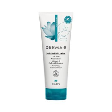 Itch Relief Lotion 8 Oz Tea Tree Chamomile Vitamin E Vegan Derma E solo