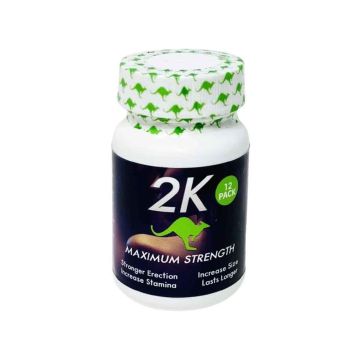 2K Kangaroo Green Male Enhancements 12 Pills Bottle Front
