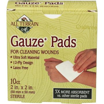 Latex Free Gauze Pads 10 Count Ultra Soft Wound Cleaner All Terrain