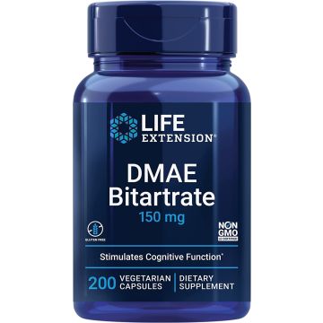 Life Extension Brain Health Support DMAE Bitartrate 150mg front