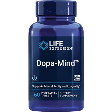 Life Extension Dopa-Mind 60 Veggie Tablets Dopamine Level Support front