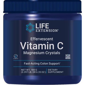 Life Extension Effervescent Vitamin C Magnesium Crystals 180gr front
