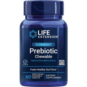 Life Extension FLORASSIST Prebiotic 60 Chewable Tablets front