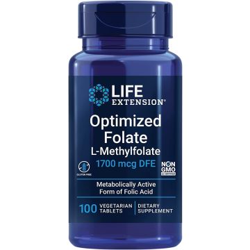 Life Extension High Potency Optimized Folate 30 Tablets 8500mcg front
