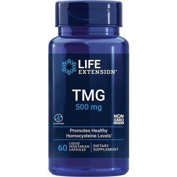 Life Extension Homocysteine Levels Support TMG 500mg bottle