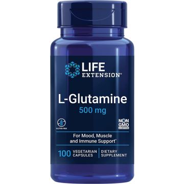 Life Extension L Glutamine 500mg Immune Support front