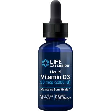 Life Extension Liquid Vitamin D3 50mcg 2000 IU 29.57ml Unflavored front