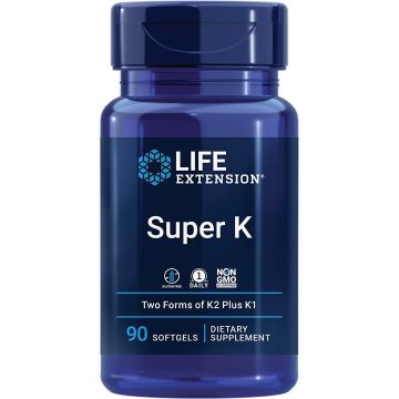 Life Extension Super K 90 Softgels Bone Heart Arterial Health bottle