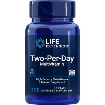 Life Extension Two-Per-Day Multivitamin 120 Capsules Gluten Free bottle
