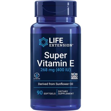 Life Extension Whole Body Health Super Vitamin E 400 IU 90 Softgels bottle
