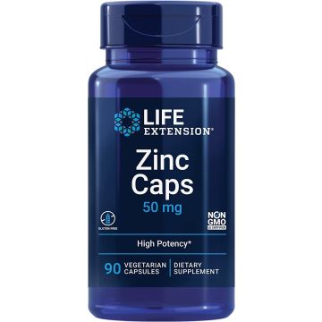 Life Extension Immune Support Zinc Caps 50mg 90 Veggie Caps bottle