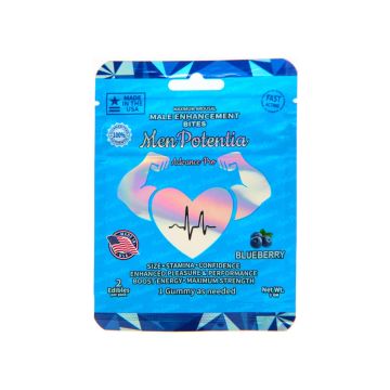 Men Potentia Advance Pro Male Enhancement Bites with Ashwagandha and Blueberry for peak performance.