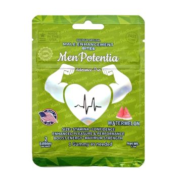 Men Potentia Advance Pro Male Enhancement Bites with Ashwagandha and Watermelon for peak performance.