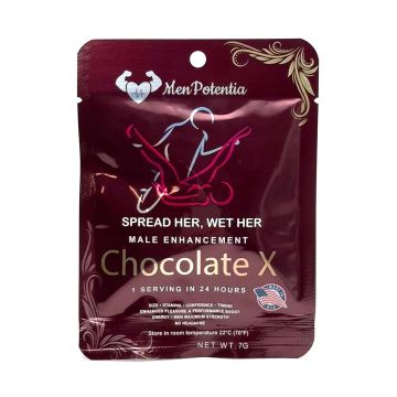 Men Potentia Chocolate X Male Enhancement with Ashwagandha and Maca Root for peak performance.
