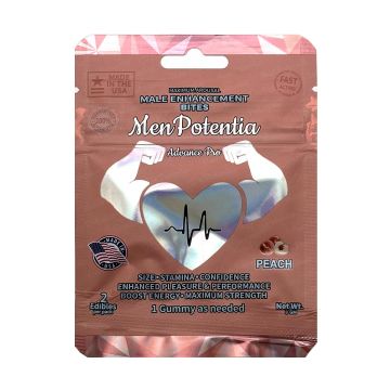 Men Potentia Advance Pro Male Enhancement Bites with Ashwagandha and Peach for peak performance.
