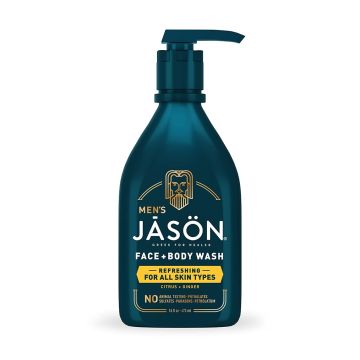 Men Refreshing 2 In 1 Face Body Wash All Skin Types 16 Oz Vegan Jason